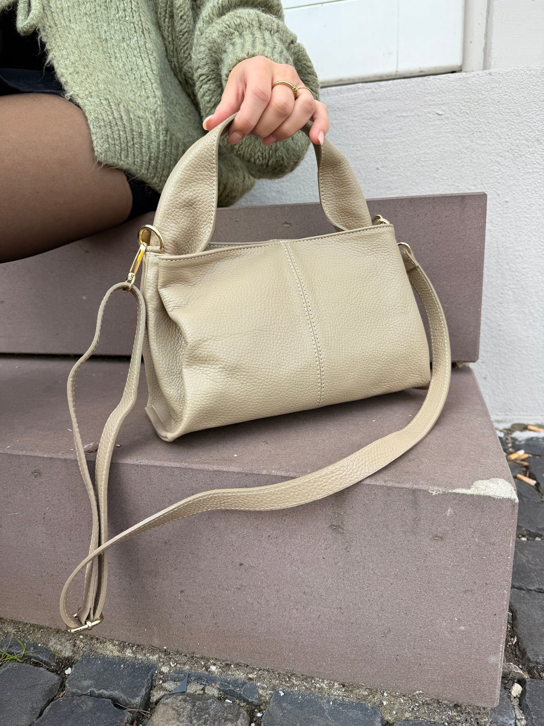 Modische Handtasche aus Echtleder Lucia