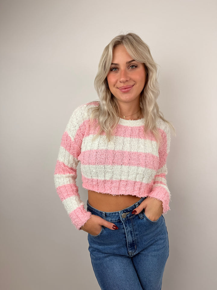 Cropped Strickshirt Bold Stripes