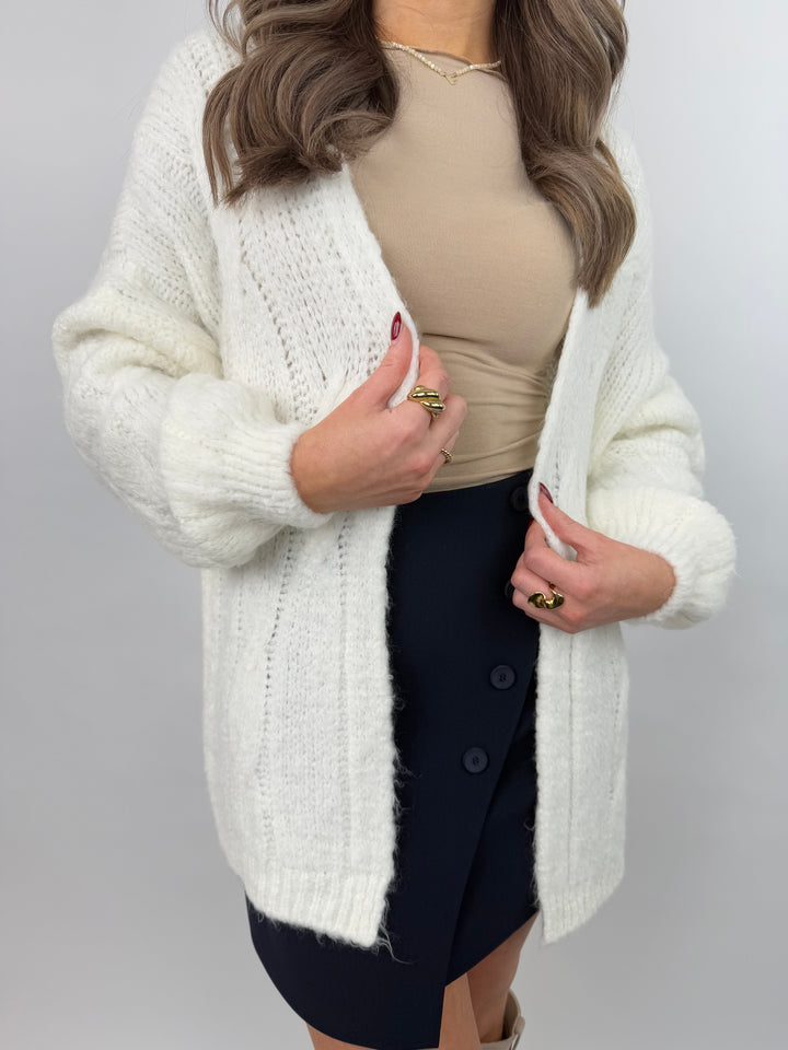 Offene Strickjacke mit Zopfmuster Clara