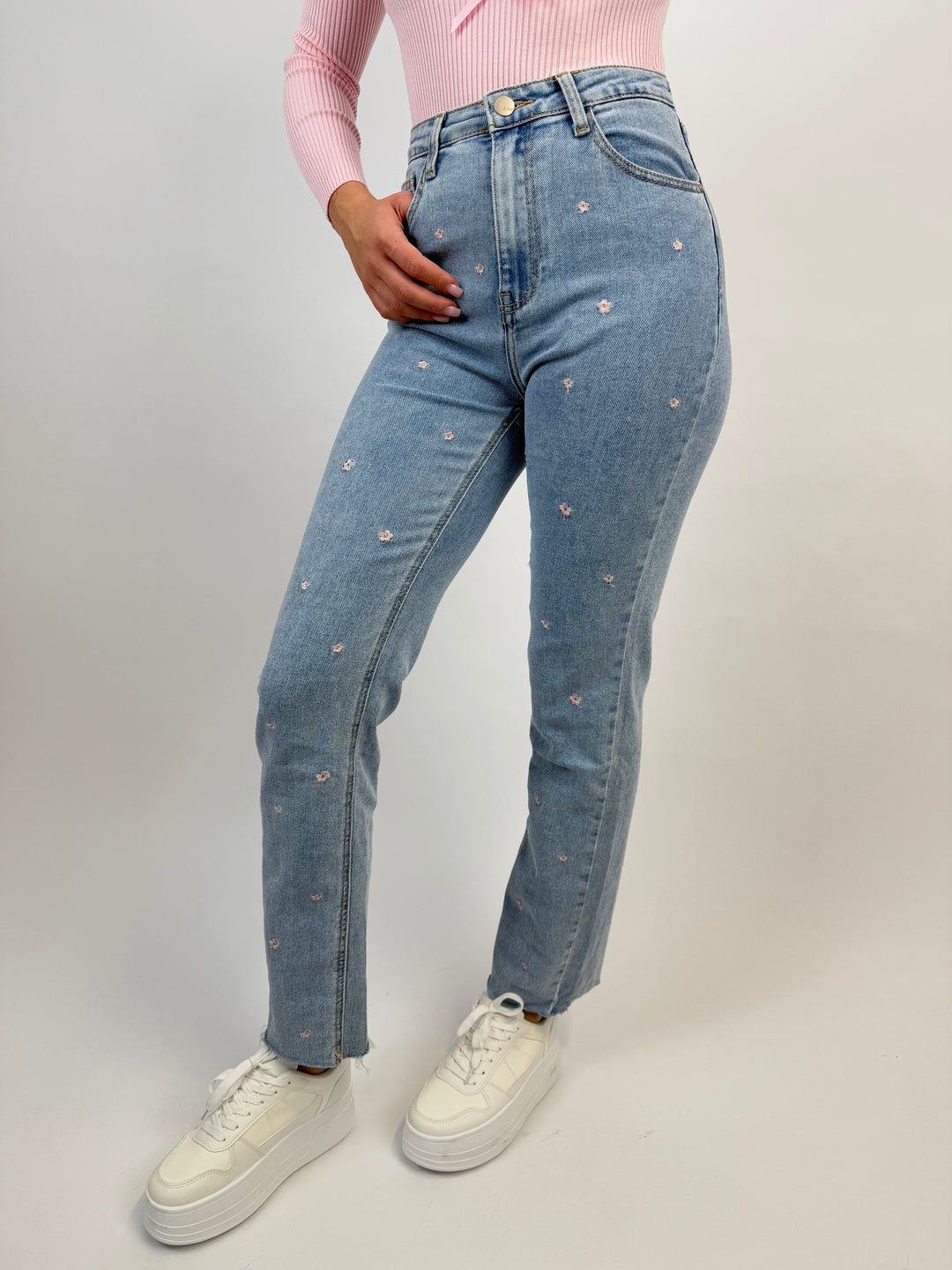 Straight Fit Jeans Beauty Blooms