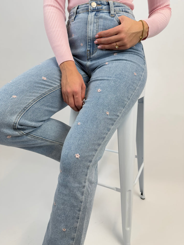 Straight Fit Jeans Beauty Blooms