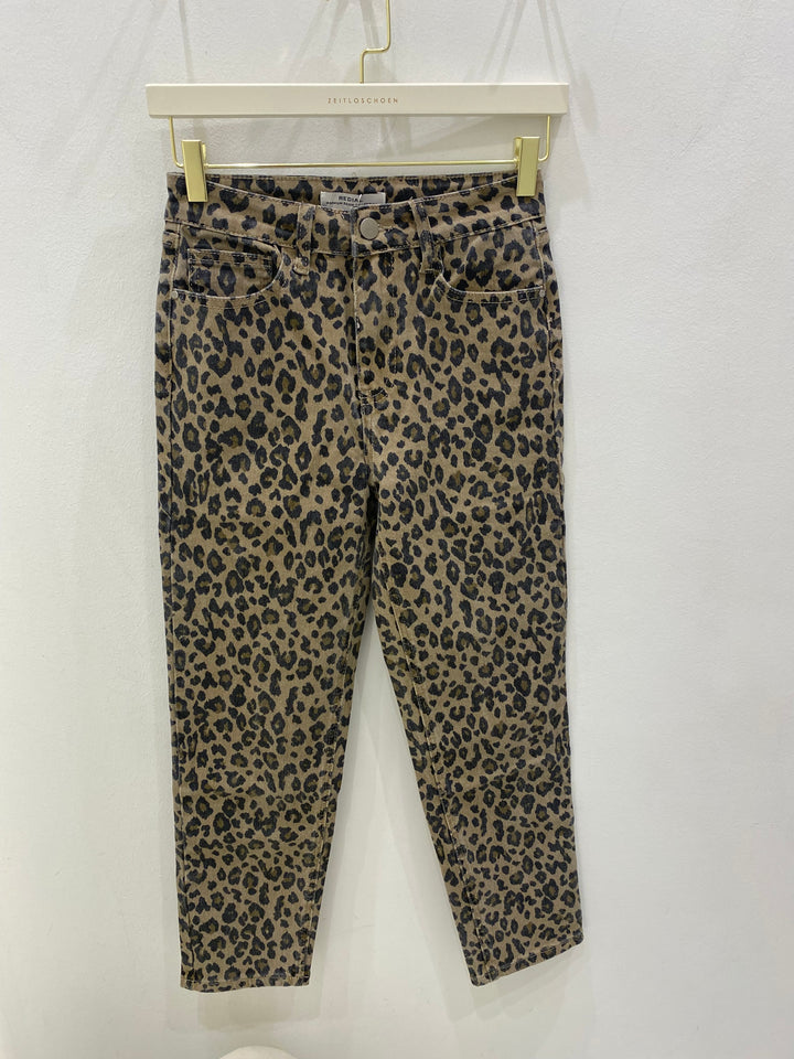 MOM JEANS MIT LEOPRINT (2772) GR. XS/34 (EINZELTEIL)