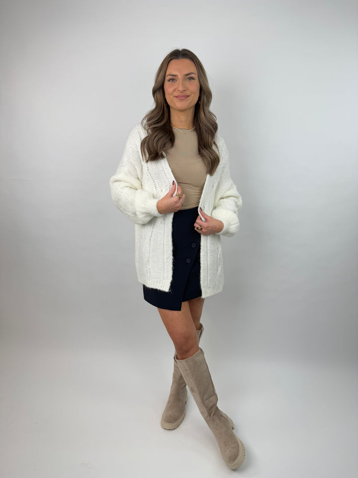 Offene Strickjacke mit Zopfmuster Clara