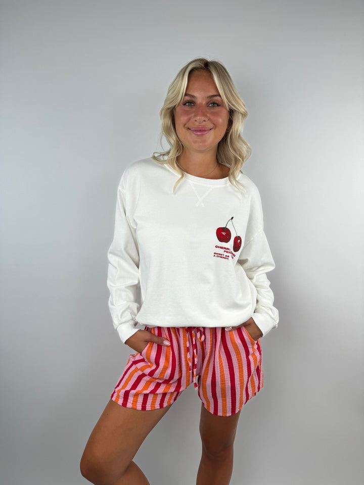 Sweater Cherry weiß One Size (EINZELTEIL)