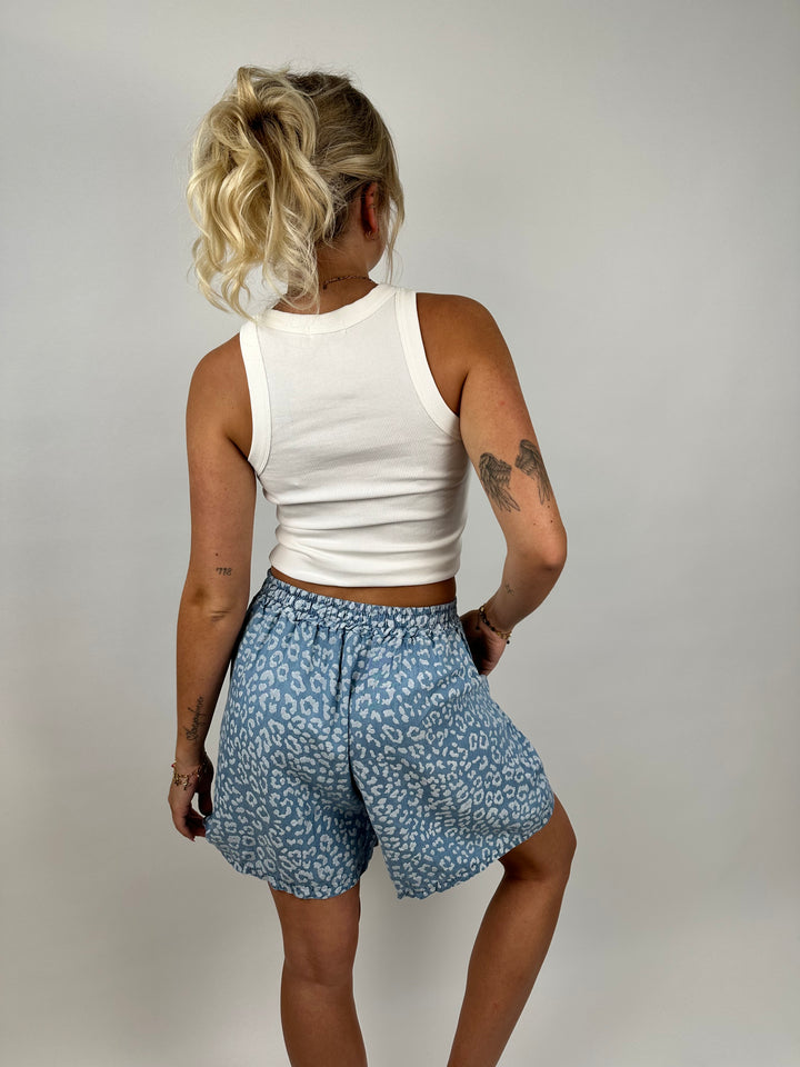 Shorts mit Leoprint Denim Summer