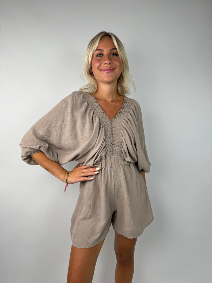 Jumpsuit aus Viskose mit Ballonärmeln Lydia