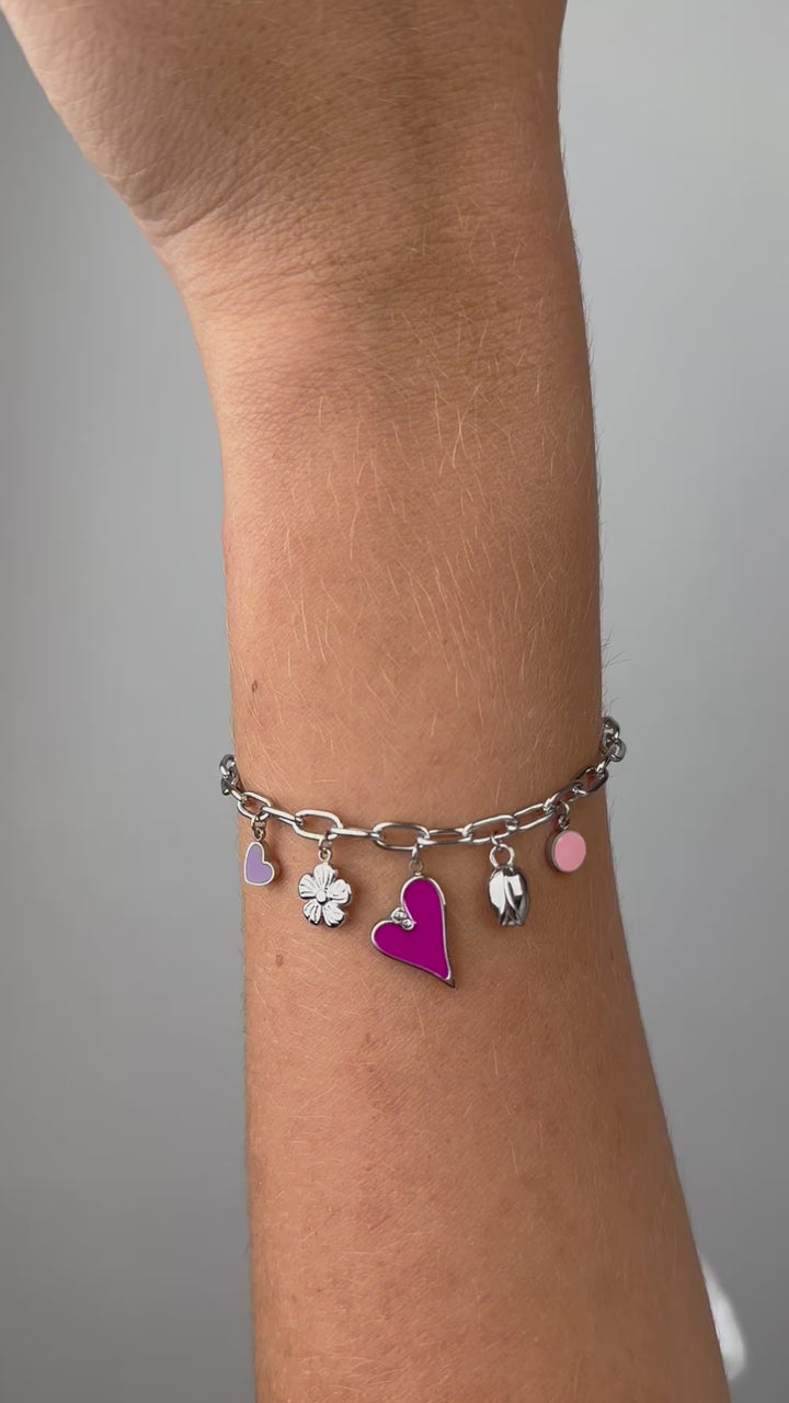 Charm-Armband Pink Heart